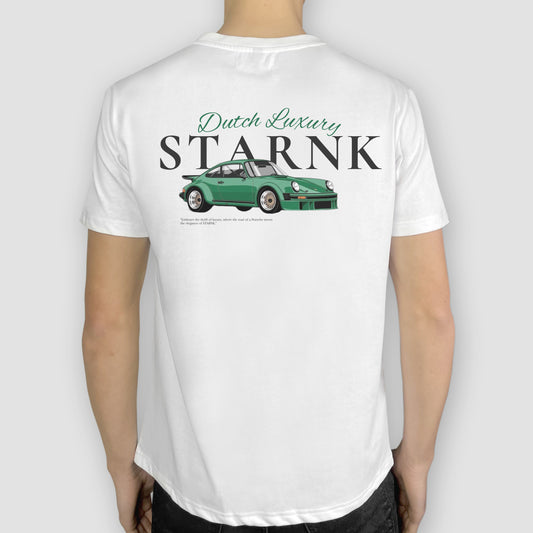 White-T-Shirt-Porsche-Starnk-Luxury-Car-Back